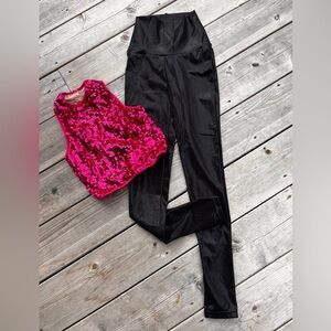 Balera Sequined Top with Black Leggings Jazz Costume